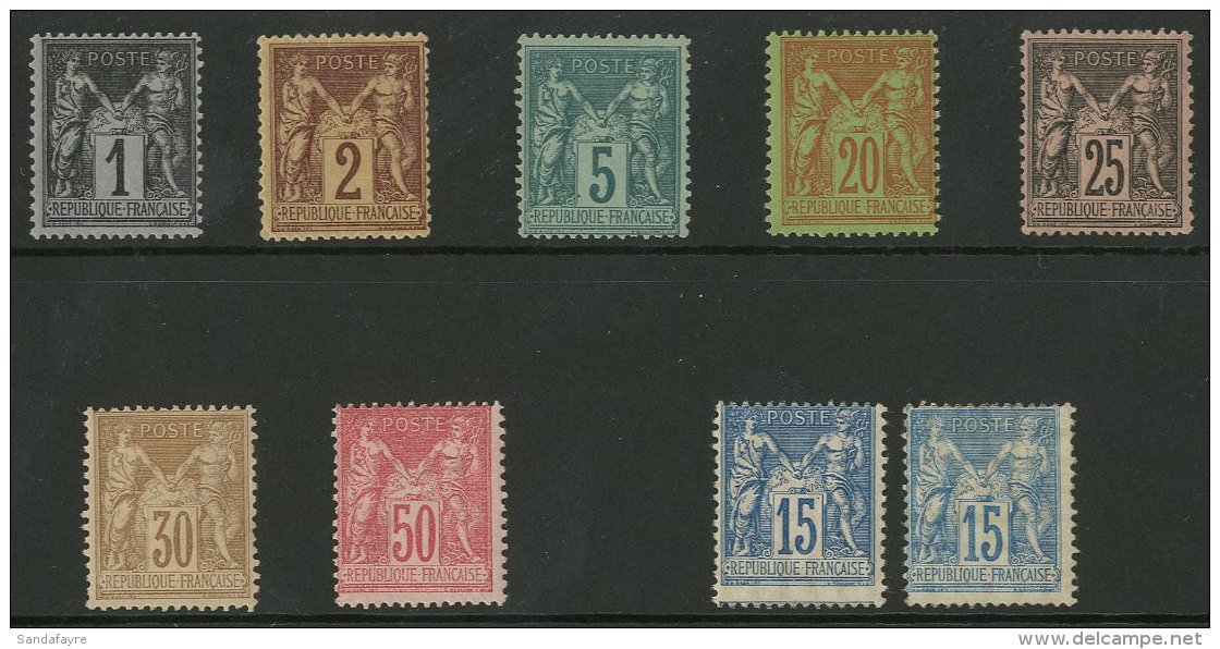 1876-1884 Sage (Type II) Group Comprising A Range Of Values Between 1c To 50c Plus Two Shades Of 15c On Quadrille... - Sonstige & Ohne Zuordnung