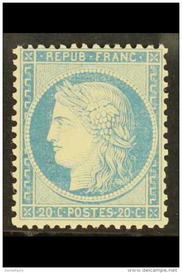 1870-71 20c Pale Blue Perf 14x13&frac12; Siege Issue, SG 137 (Yvert 37), Very Fine Never Hinged Mint. For More... - Andere & Zonder Classificatie