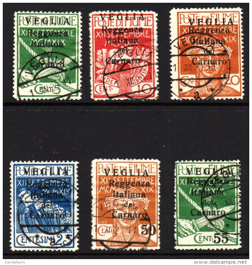 VEGLIA 1920 (28 Nov) "small Letters" Complete Set, Sassone S. 54, Very Fine Used. (6 Stamps)  For More Images,... - Fiume