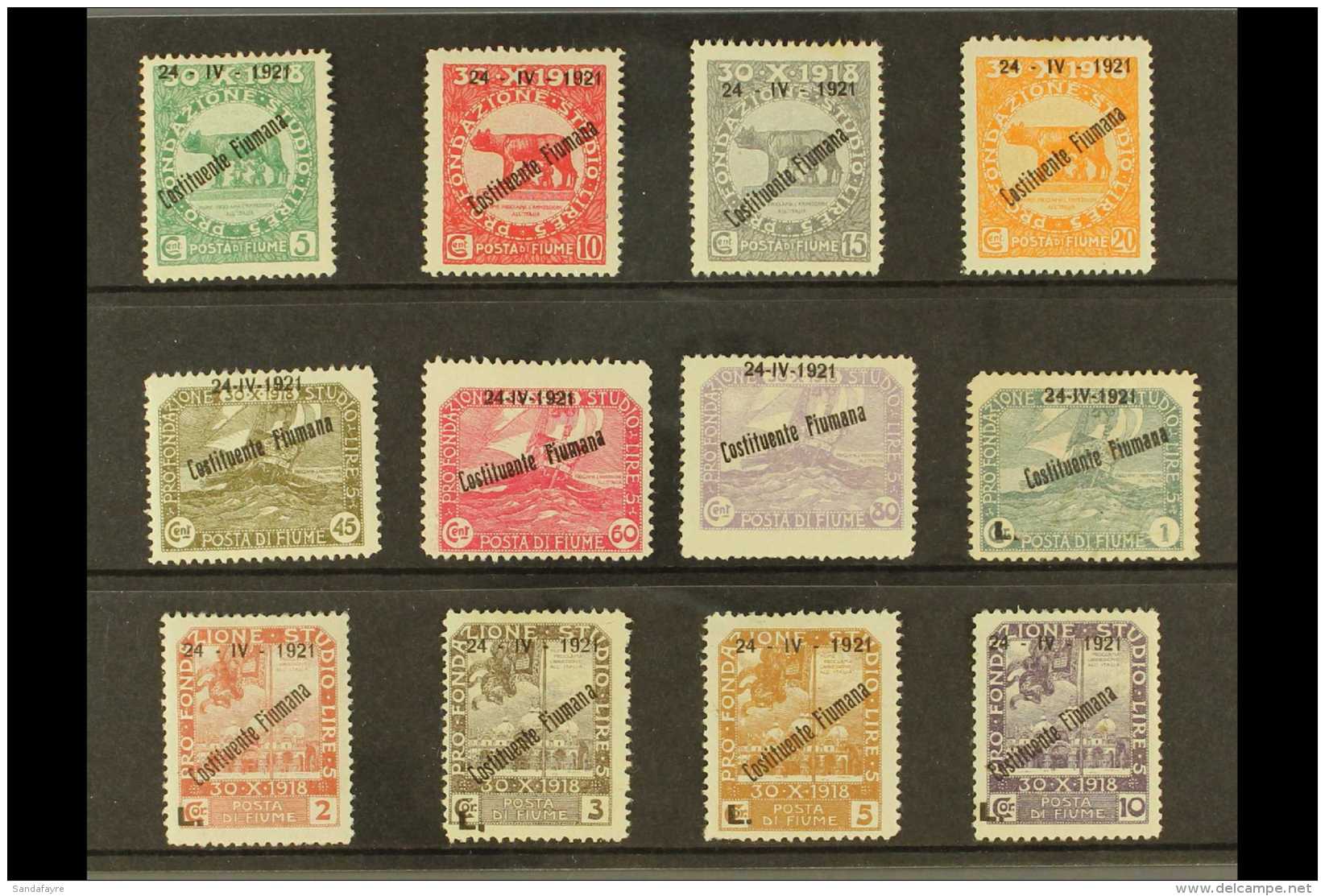 1921 (24 APR) "Costituente Fiumana" Overprints Complete Set, Sassone S. 22, Mint, A Few With Minor Faults, But The... - Fiume