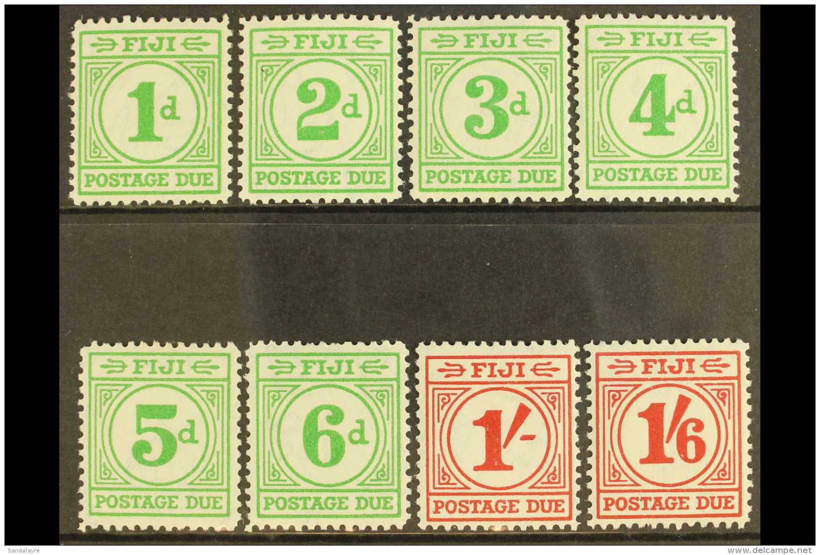 POSTAGE DUES 1940 Complete Set, SG D11/18, Fine Mint, Very Fresh. (8 Stamps) For More Images, Please Visit... - Fidschi-Inseln (...-1970)