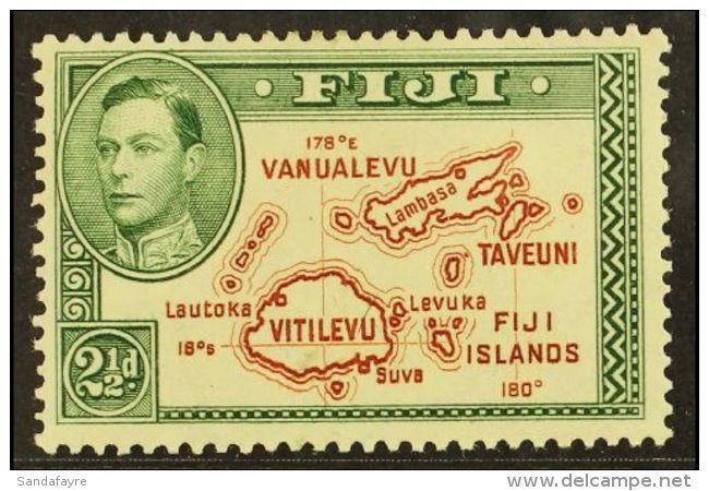 1938-42 2&frac12;d Brown And Green Perf 13&frac12; With EXTRA ISLAND, SG 256ba, Very Fine Mint. For More Images,... - Fidschi-Inseln (...-1970)