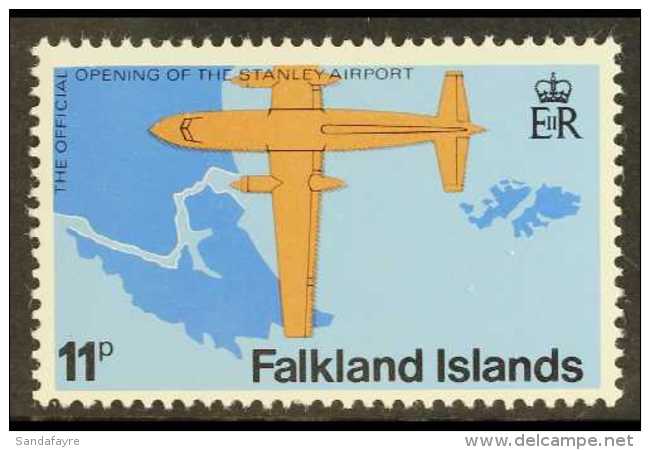 1979 11p Opening Of Stanley Airport WATERMARK TO LEFT Variety, SG 361w, Very Fine Never Hinged Mint. For More... - Falklandinseln