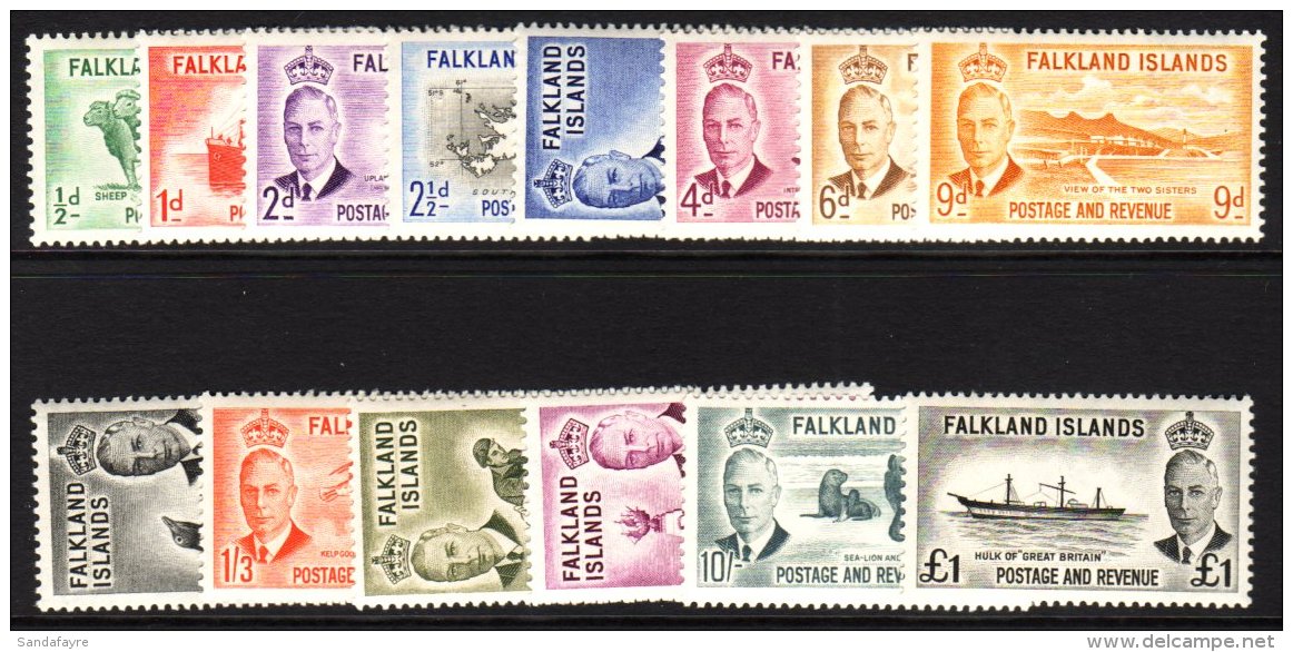 1952 Geo VI Pictorial Set Complete, SG 172/85,superb NHM. (14 Stamps) For More Images, Please Visit... - Falklandeilanden