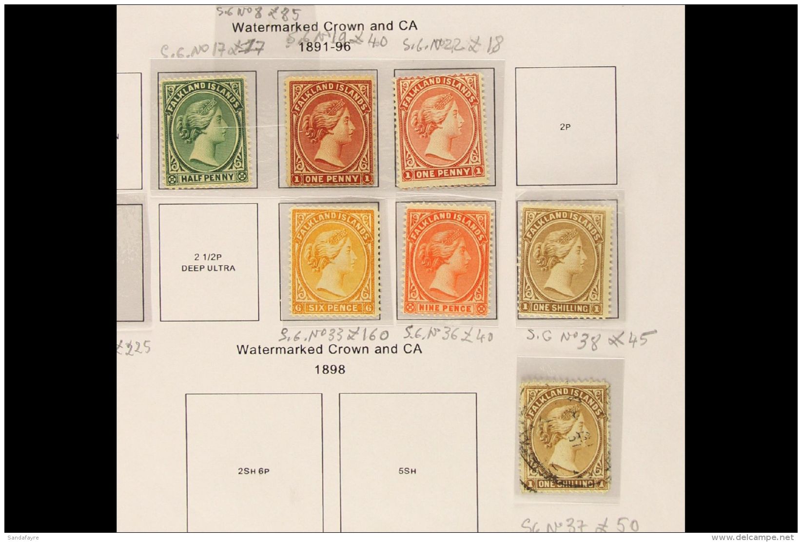 1886-1946 A Useful Mainly Fresh Mint Collection On Pages, Incl. QV To 6d, 9d And 1s (2, One Used), 1904-07 2d And... - Falklandeilanden