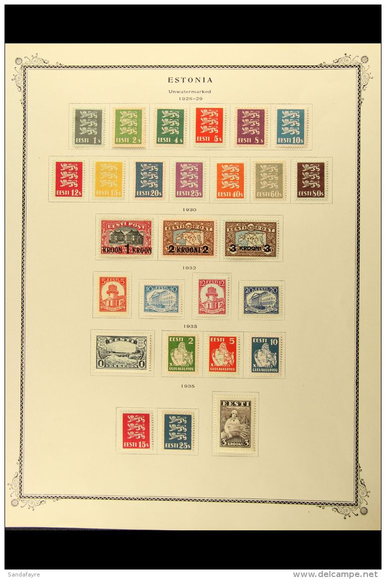 1918-1941 ALL DIFFERENT FINE MINT COLLECTION Presented On Printed Pages. Includes 1919-22 Ship Perf &amp; Imperf... - Estland