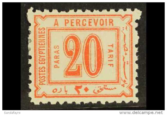 POSTAGE DUE 1884 20pa Red, Wmk Star &amp; Crescent, SG D58, Fine Mint. For More Images, Please Visit... - Dienstzegels