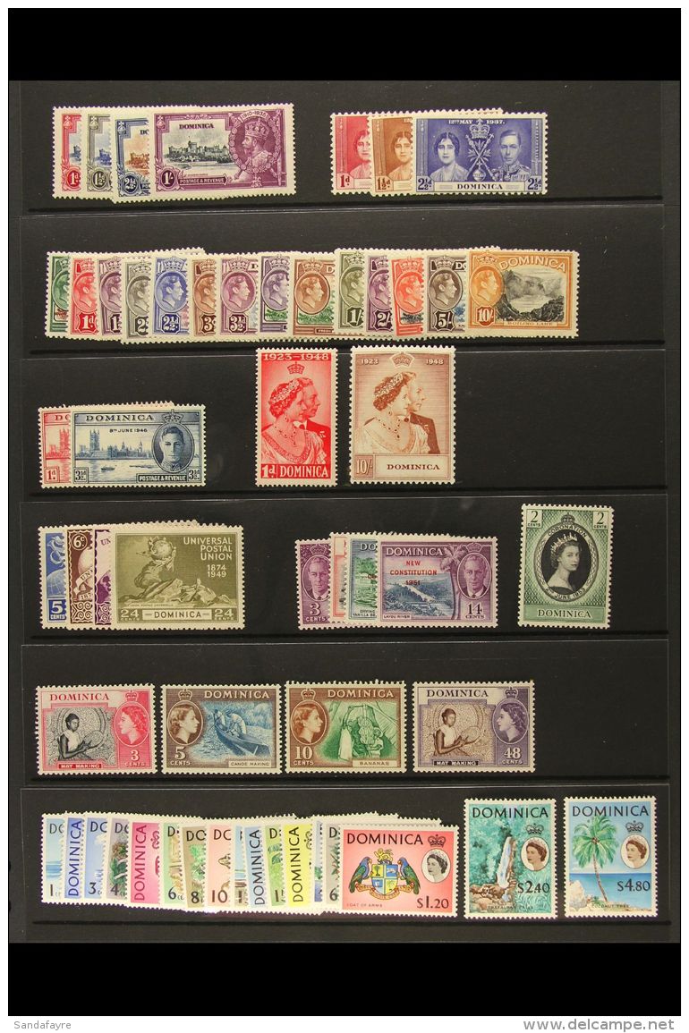 1935-63 FINE MINT COLLECTION Includes 1935 Silver Jubilee Set, 1938-47 &frac12;d To 10s Complete Definitives Et,... - Dominica (...-1978)