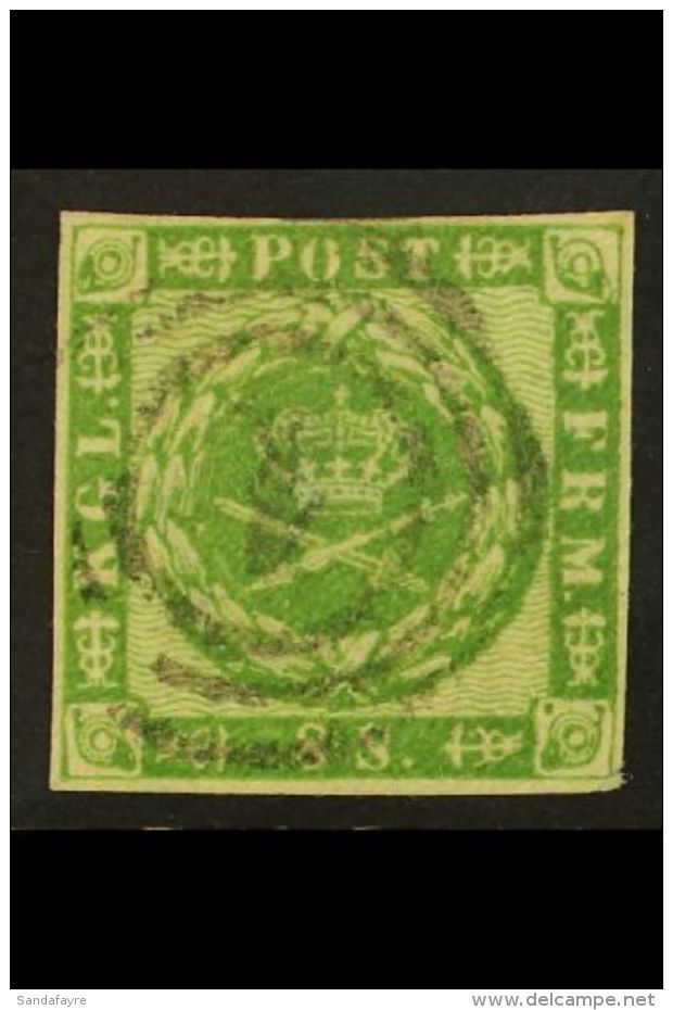1858 8sk Green, Facit 8, SG 18, Very Fine Used With 4 Margins For More Images, Please Visit... - Sonstige & Ohne Zuordnung