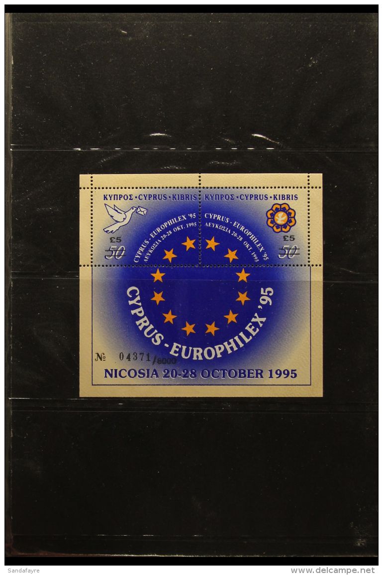 1995 &pound;5+&pound;5 On 50c+50c "Europhilex '95" Miniature Sheet (Michel Block 18, See Footnote In SG After SG... - Sonstige & Ohne Zuordnung