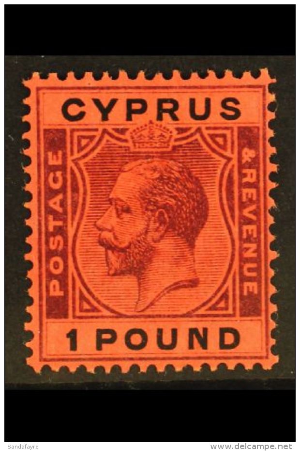 1924-28 &pound;1 Purple &amp; Black On Red, SG 102, Fine Never Hinged Mint, Very Fresh &amp; Attractive. For More... - Andere & Zonder Classificatie