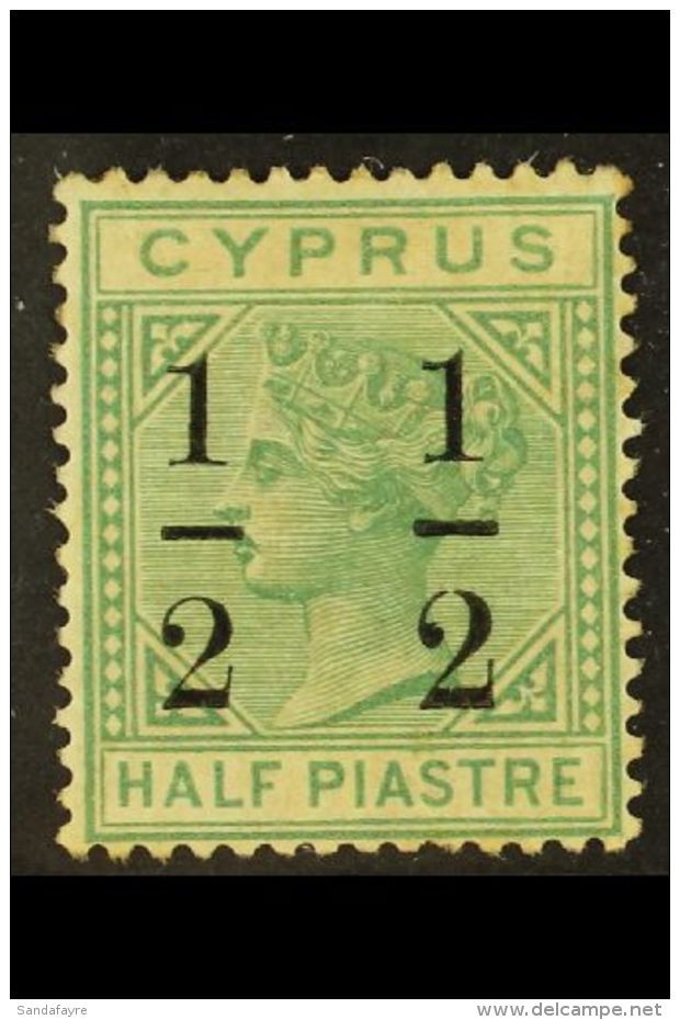 1886 "&frac12;" On &frac12;pi Emerald-green Surcharge With Fractions 6mm Apart Wmk CA With LARGE "2" AT RIGHT... - Sonstige & Ohne Zuordnung
