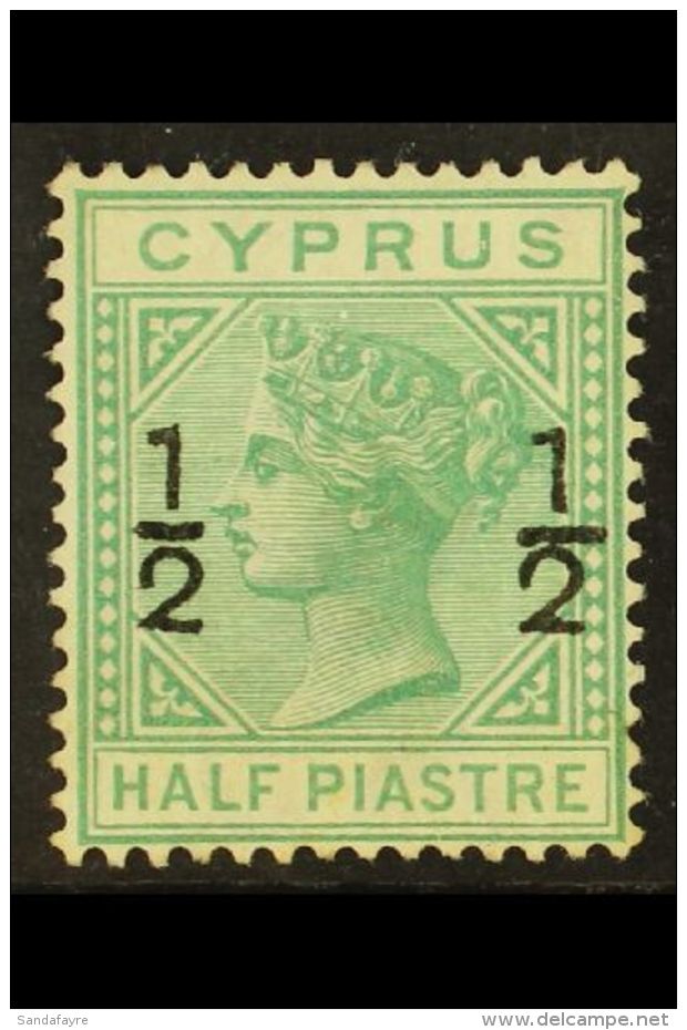 1882 "&frac12;" On &frac12;pi Emerald Green, Watermark CA, SG 25, Fine Mint. For More Images, Please Visit... - Sonstige & Ohne Zuordnung