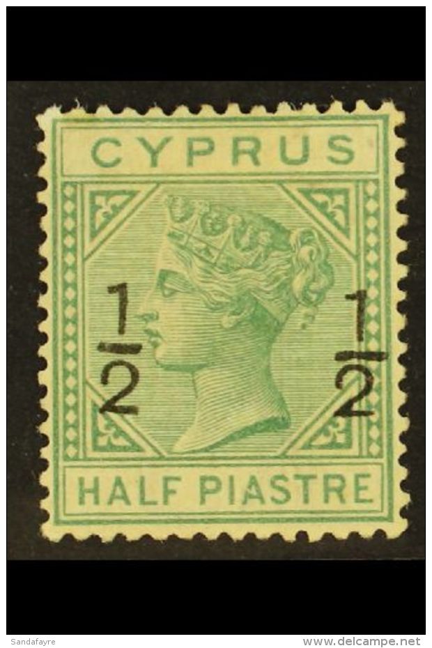 1882 "&frac12;" On &frac12;pi Emerald-green Surcharge Wmk CA, SG 25, Mint Small Part Gum, Fresh Colour. For More... - Andere & Zonder Classificatie