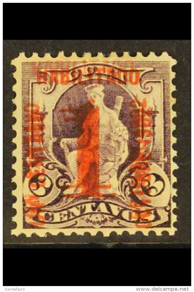 1902 1c On 3c Purple DOUBLE SURCHARGE, Sc 232c, SG 306b, Fine Mint For More Images, Please Visit... - Sonstige & Ohne Zuordnung