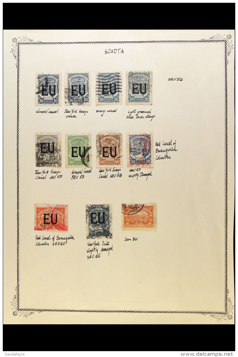 SCADTA 1922-29 Collection Of Used Stamps And Commercial Covers, Includes A Page Of Stamps With "E.U." Overprint... - Kolumbien