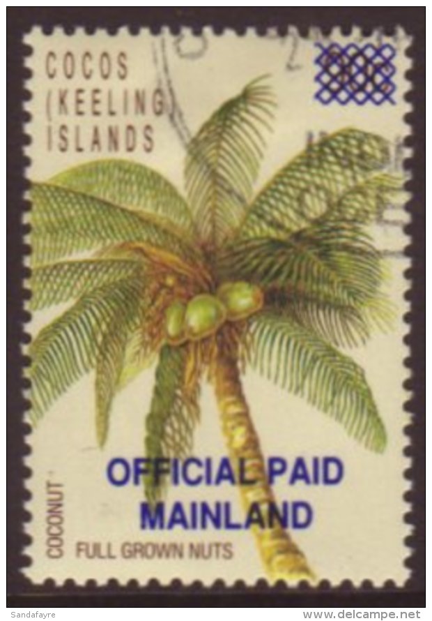 OFFICIAL 1991 (43c) On 90c Coconut Palm, SG O1, Very Fine Used. For More Images, Please Visit... - Kokosinseln (Keeling Islands)