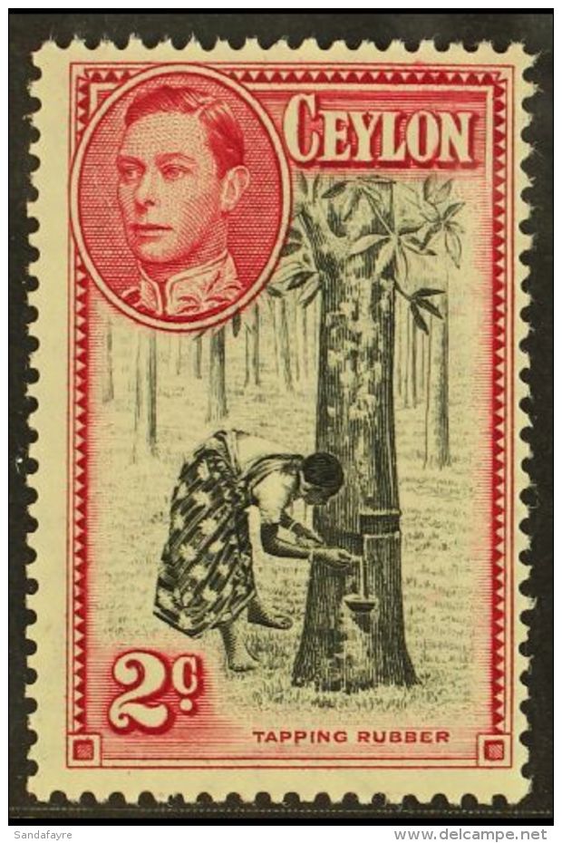 1938 2c Black And Carmine, Perf 13&frac12;x13, SG 386a, Very Fine And Fresh Mint. For More Images, Please Visit... - Ceylon (...-1947)