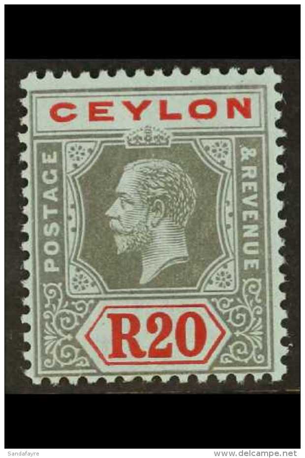 1912 -25 20r Black And Red On Blue, Geo V, SG 319, Superb Mint. For More Images, Please Visit... - Ceylon (...-1947)