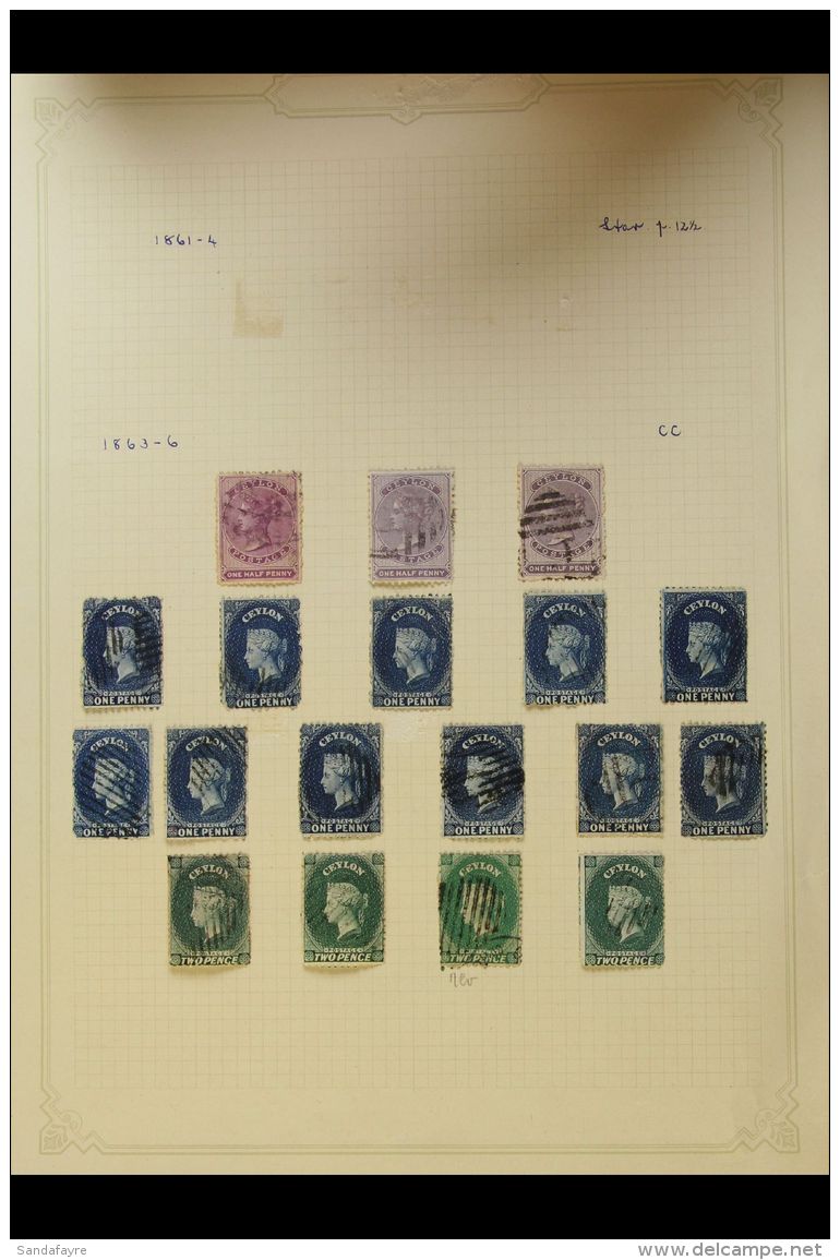 1863-1870 USED - CC WATERMARK COLLECTION An Attractive Collection With Many Shades &amp; Watermark Variants,... - Ceylon (...-1947)