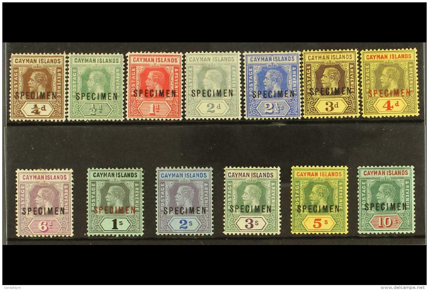 1912-20 Complete Set With "SPECIMEN" Overprints, SG 40s/52s, Fine Mint, Fresh Colours, Attractive. (13 Stamps) For... - Cayman Islands