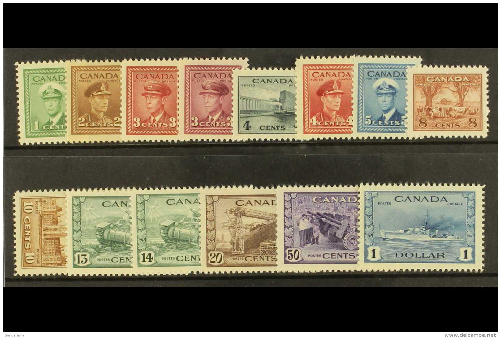 1942-48 War Effort Set, SG 375/88, Very Fine Mint (14 Stamps) For More Images, Please Visit... - Sonstige & Ohne Zuordnung