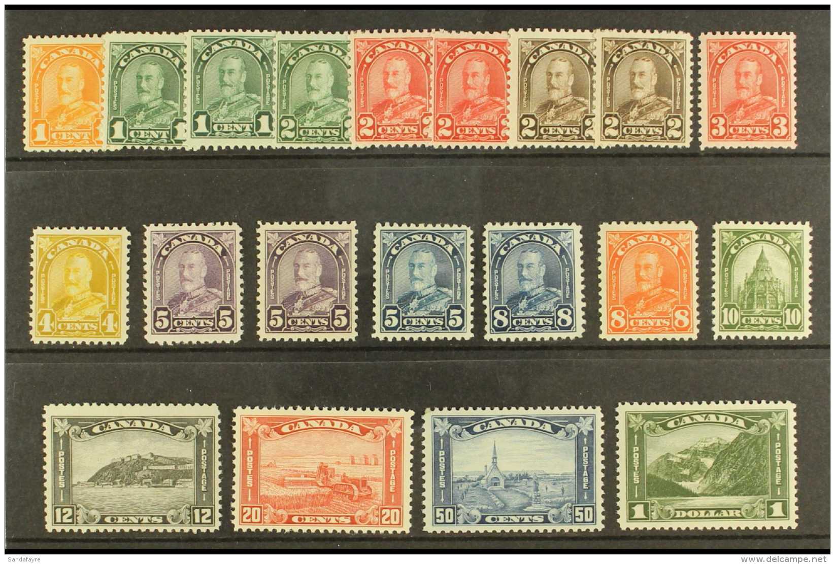 1930-31 "Arch/Leaf" Issue Complete Definitive Set With All 1c And 2c Dies, SG 288/303, Mostly Fine Mint Well... - Sonstige & Ohne Zuordnung