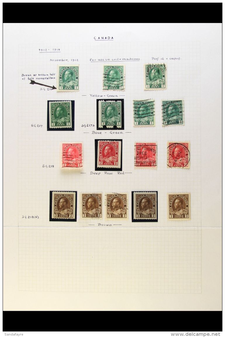1912-21 COIL ISSUE COLLECTION Presented On Album Pages. A Most Useful Mint &amp; Used Range That Includes P12 X... - Sonstige & Ohne Zuordnung