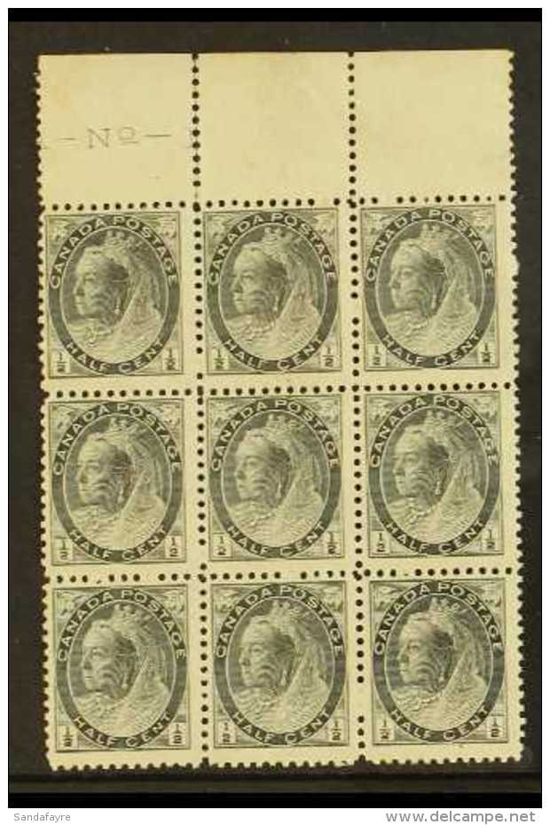 1898-1902 &frac12;c Black, SG 150, Marginal Block Of 9, Mint With Gum Faults, Nice QV Multiple Nevertheless (9... - Sonstige & Ohne Zuordnung