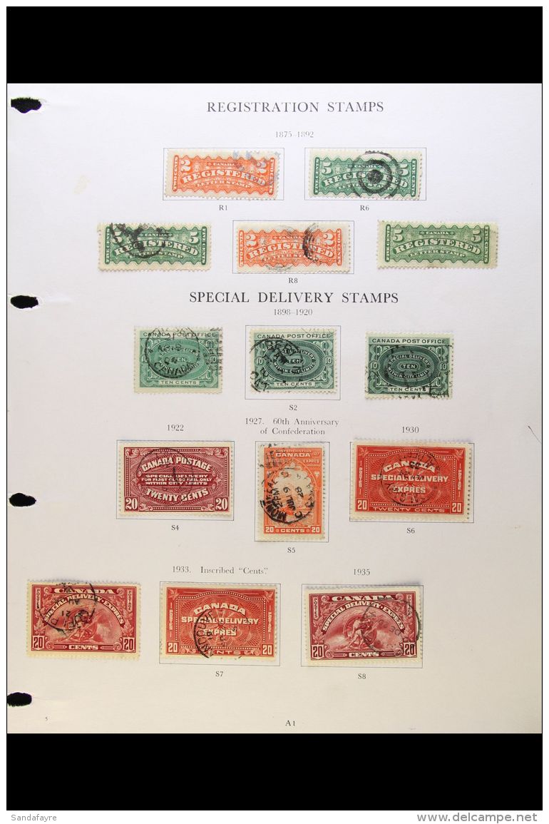 1875-1978 USED "BACK OF THE COLLECTION" Presented On Printed Pages. Includes 1875-92 Registration 2c &amp; 5c... - Andere & Zonder Classificatie