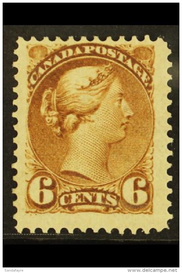 1870 6c Yellowish Brown, Small Head, SG 86, Very Fine And Fresh Mint Og. For More Images, Please Visit... - Andere & Zonder Classificatie