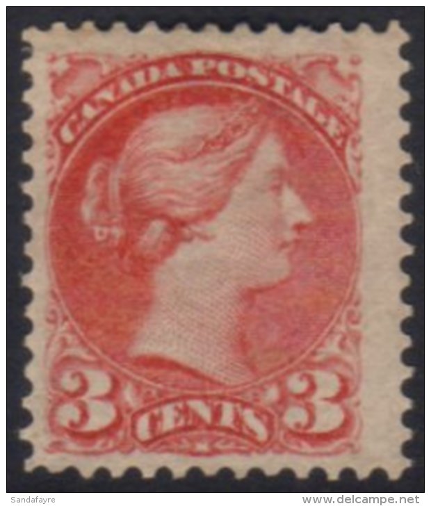 1870 - 88 3c Deep Rose Red, Ottawa And Montreal Printings, SG 81, Fine And Fresh Mint. For More Images, Please... - Andere & Zonder Classificatie