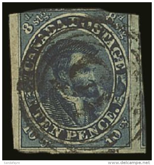 1852-57 10d Dull Blue 'Cartier', SG 14, Used Example With 3 Small To Huge Margins (shows Portions Of Adjoining... - Sonstige & Ohne Zuordnung
