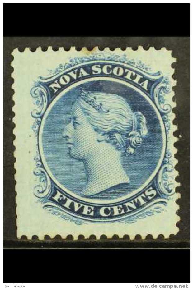 1860-63 5c Blue, White Paper, SG 24, Unused With Tone Spot, Centered To Right &amp; Trimmed Perfs. Cat &pound;550... - Andere & Zonder Classificatie