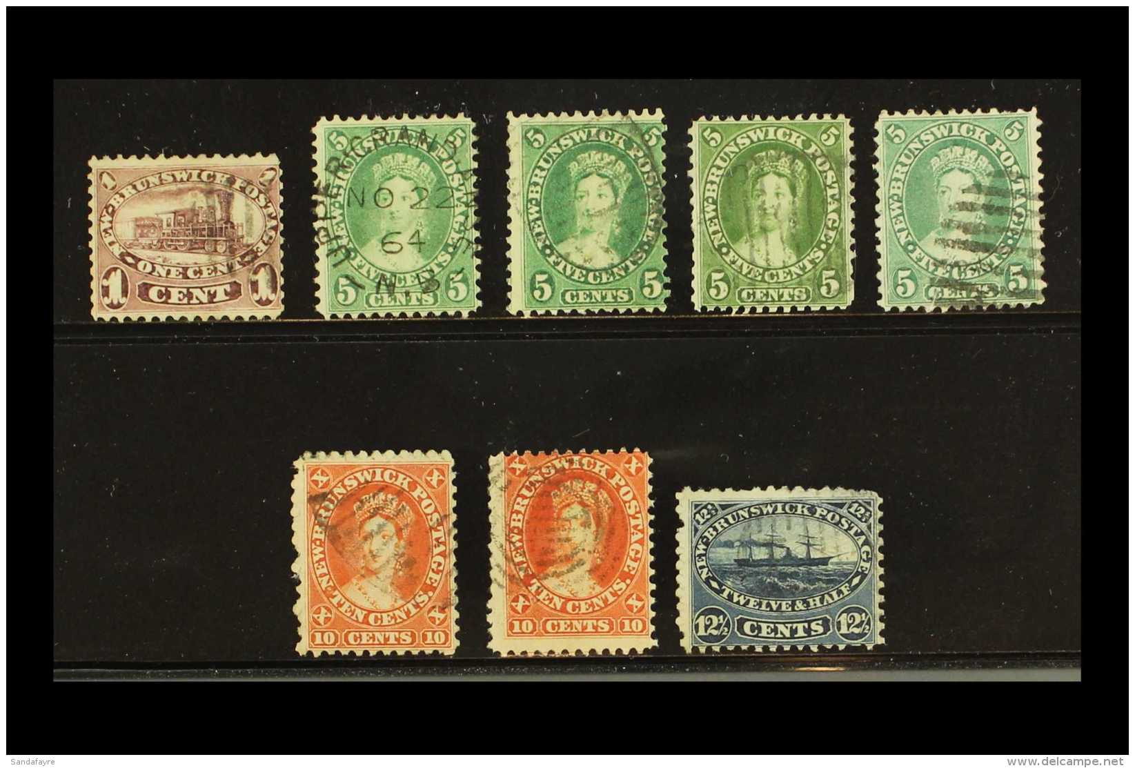 1860-63 USED GROUP On Stock Card, Comprising 1c, 5c (x4, One With Superb "Upper Grand Anse" Cds), 10c (x2) &amp;... - Sonstige & Ohne Zuordnung