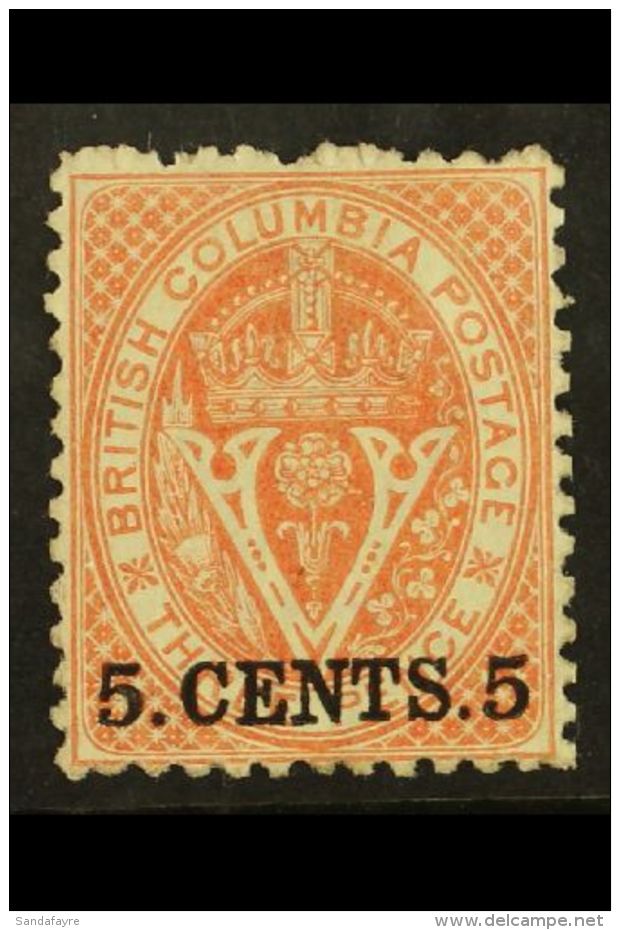 1868 5c Red Perf 12&frac12;, SG 23, Very Fine Mint. Attractive And Scarce. For More Images, Please Visit... - Sonstige & Ohne Zuordnung