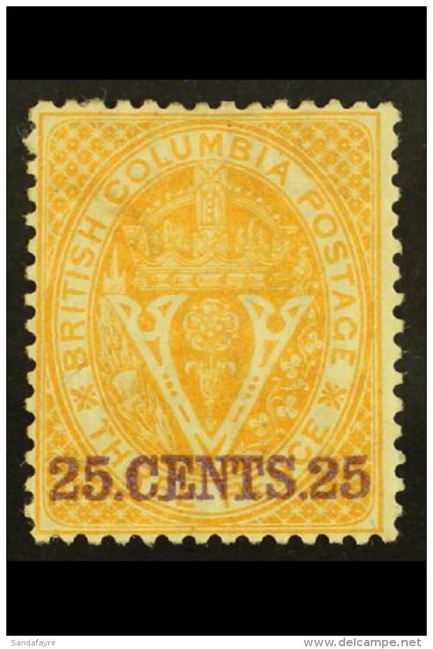 1868 25c Yellow Perf 14, SG 31, Mint Part OG With Some Wrinkling Caused By Hinging. For More Images, Please Visit... - Andere & Zonder Classificatie