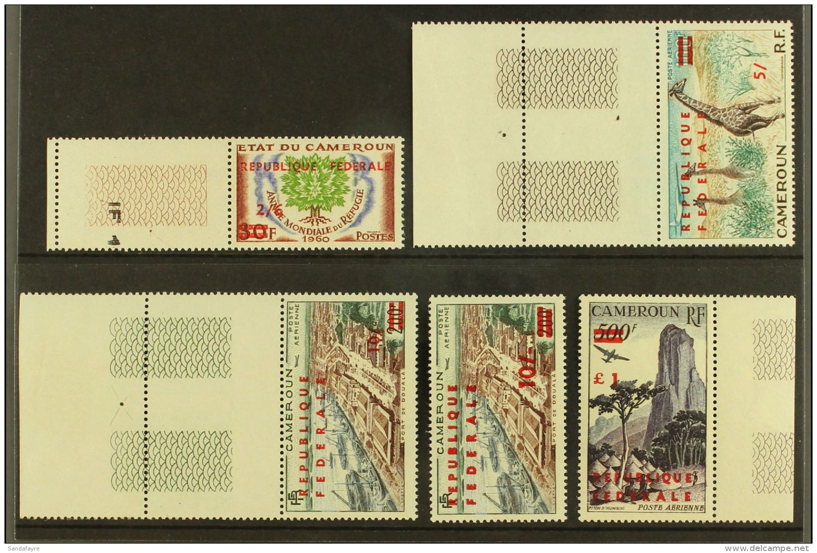 1961 OVERPRINT VARIETIES Very Fine Mint All Different Group, Inc 1961 2s6d On 30f, 5s On 100f &amp; 10s On 200f... - Otros & Sin Clasificación