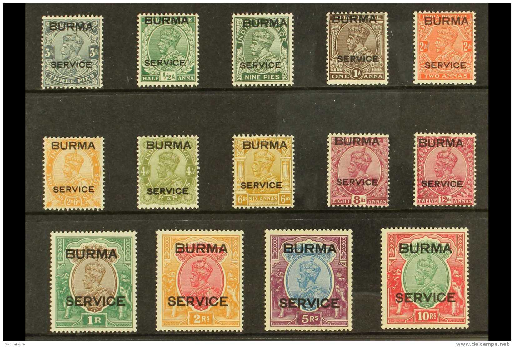 OFFICIAL 1937 Complete Set, SG O1/14, Very Fine Mint (14 Stamps) For More Images, Please Visit... - Burma (...-1947)