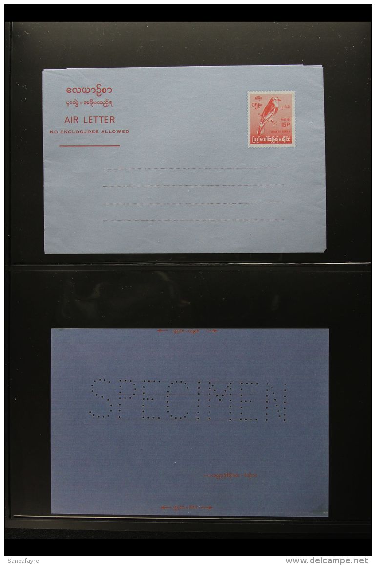 1973 15p Lake On Blue "Bird" Letter Sheet (H&amp;G G5) With Large Perforated "SPECIMEN" To Reverse Side, Very Fine... - Birma (...-1947)