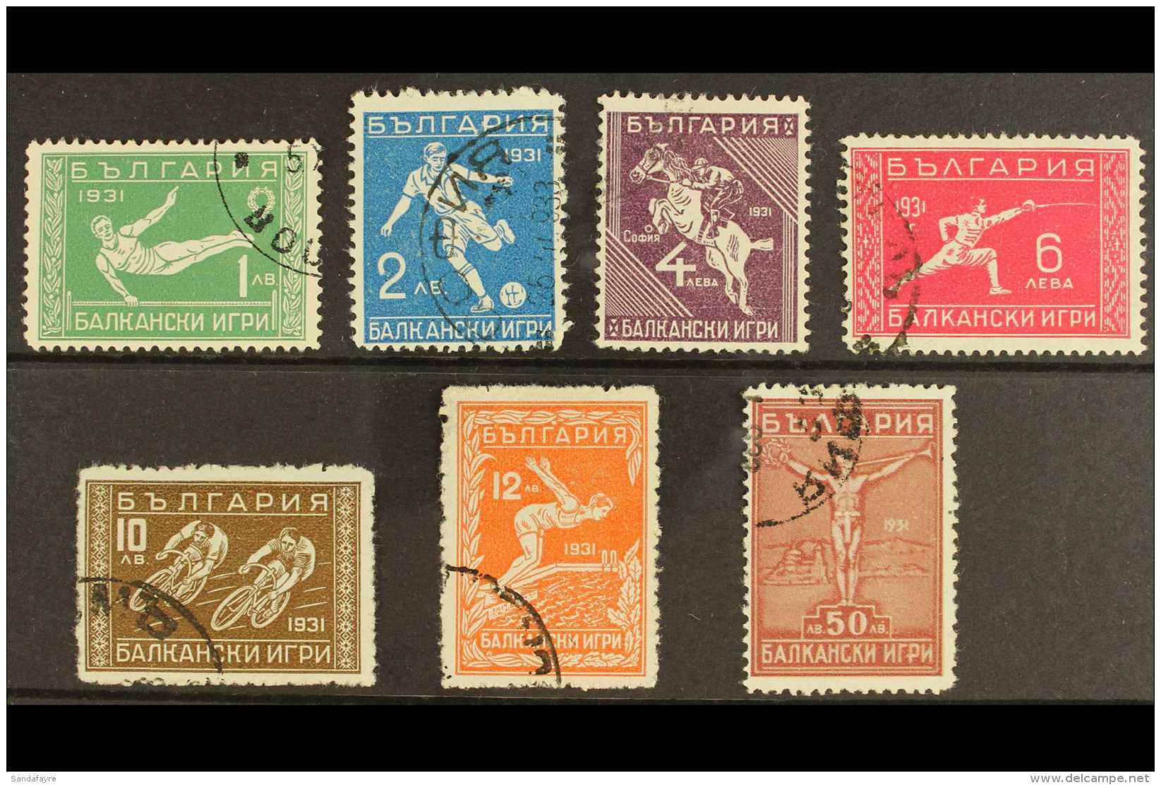 1933 Balkan Games In New Colours Complete Set, Michel 252/258, Very Fine Used. (7 Stamps) For More Images, Please... - Andere & Zonder Classificatie