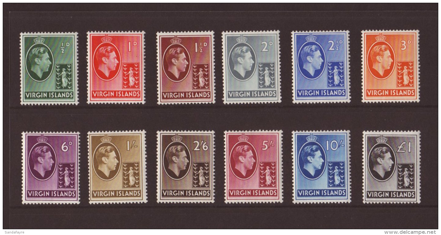 1938-47 KGVI Chalky Papers Complete Set, SG 110/21, Very Fine Mint, Fresh! (12 Stamps) For More Images, Please... - British Virgin Islands