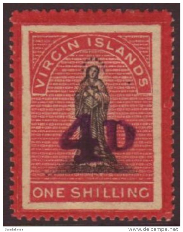 1888 4d On 1s Black And Rose Carmine On Toned Paper SG 42 (position 3), Fine Mint.  For More Images, Please Visit... - British Virgin Islands