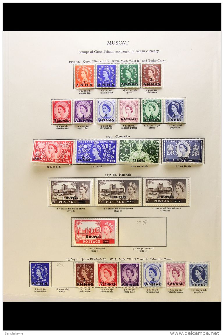 1952-1961 VERY FINE MINT A Complete Basic Run, SG 42 Through To SG 93, Including All Three Types 2R On 2s6d, SG... - Bahrein (...-1965)