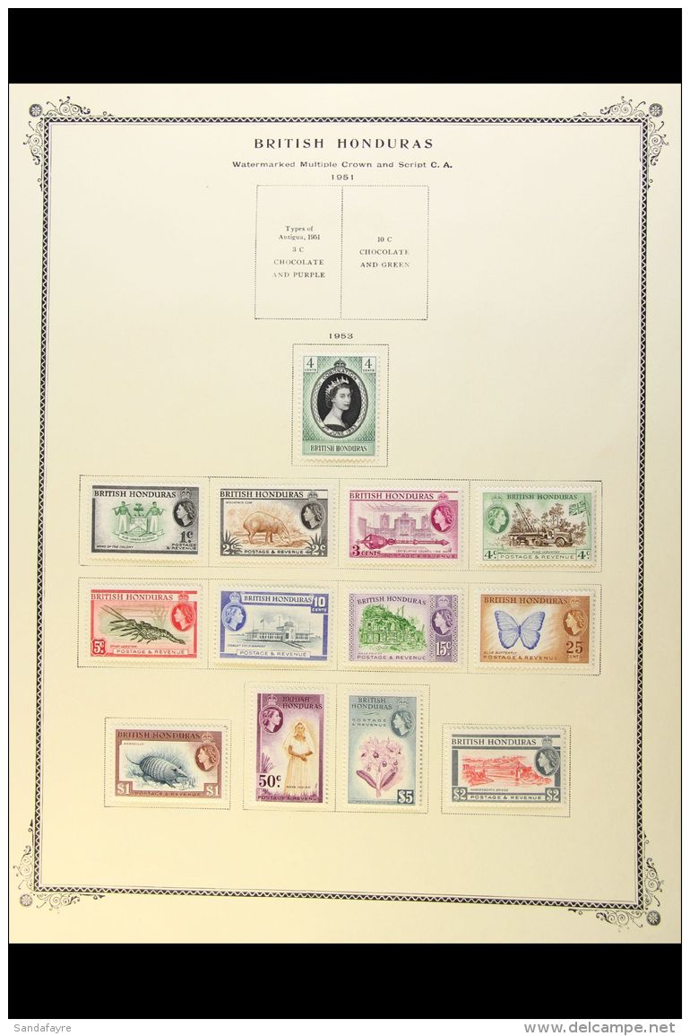 1953-1972 COMPREHENSIVE SUPERB MINT COLLECTION On Leaves, All Different Highly Complete For The Period, Inc... - Britisch-Honduras (...-1970)