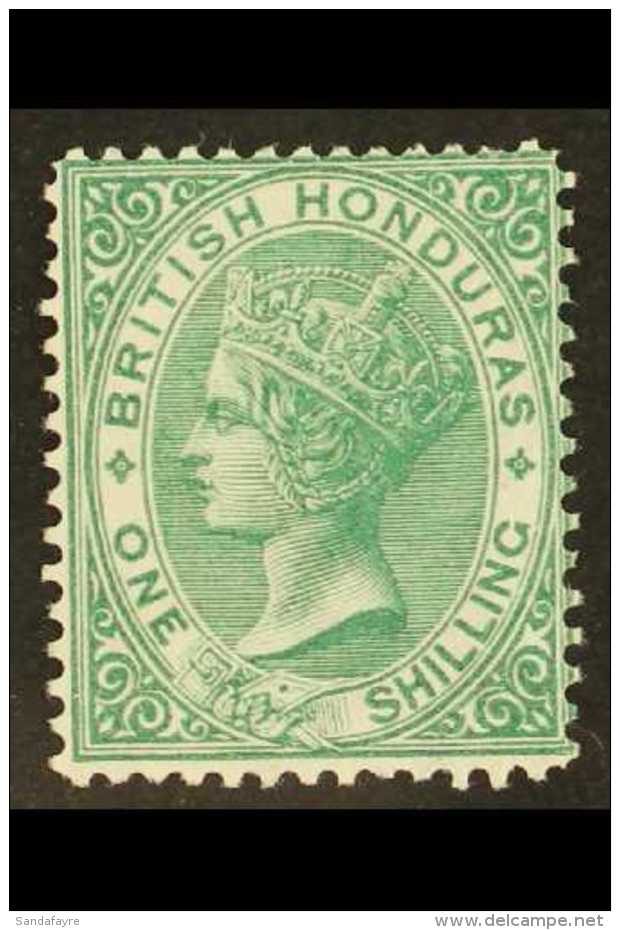 1872-79 1s Green Wmk Crown CC, Perf 14, SG 16, Very Fine Unused Showing Strong Rich Colour &amp; Full Perfs. A... - Britisch-Honduras (...-1970)