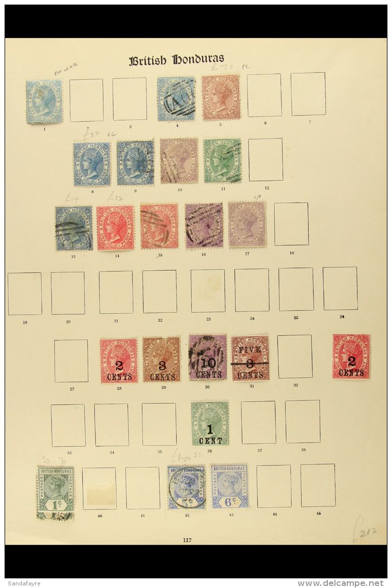 1865-1935 COLLECTION On Pages, Mint Or Used Stamps, Inc 1865 1d Mint, 1872-79 Perf 12&frac12;d 1d Used &amp; 3d... - Britisch-Honduras (...-1970)