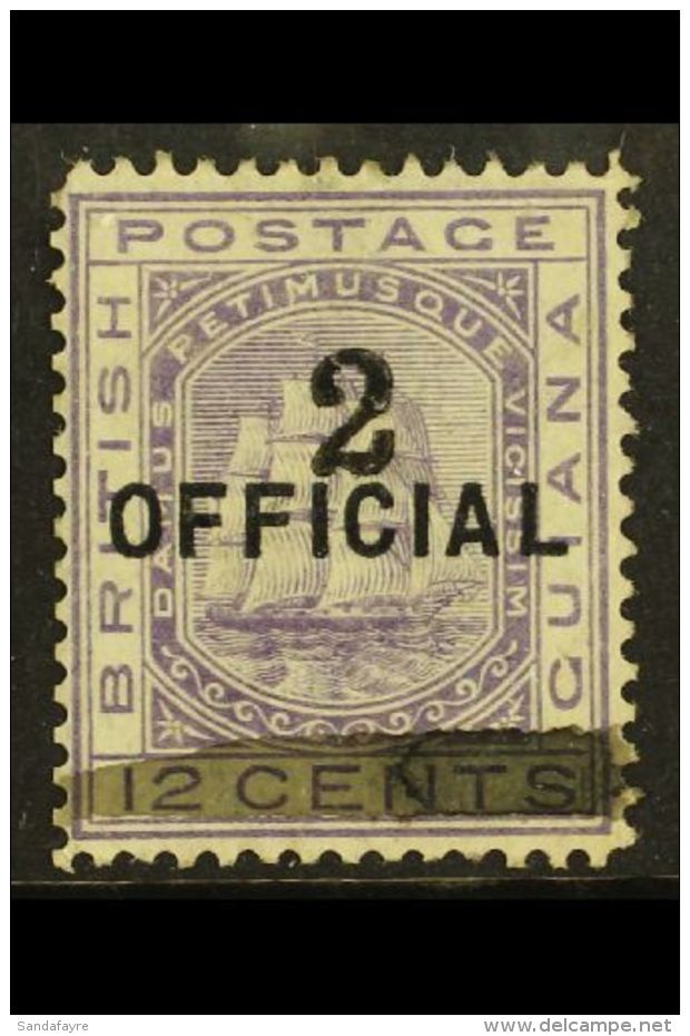 1881 "2" On 12c Pale Violet Surcharge - "2" With Curly Foot, SG 156, Mint Part Original Gum, Fresh &amp;... - Brits-Guiana (...-1966)