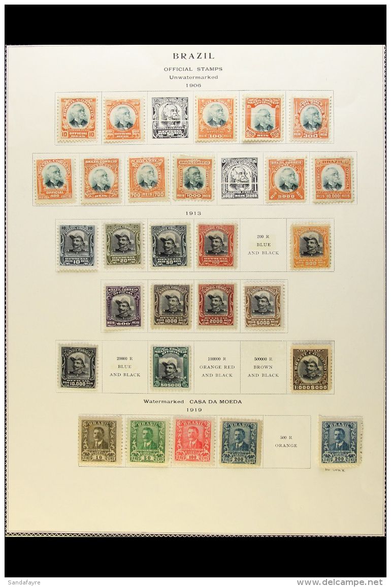 OFFICIALS 1906-1919 ALL DIFFERENT MINT Collection On Printed Album Page. With 1906 (11 Different Values) To... - Andere & Zonder Classificatie