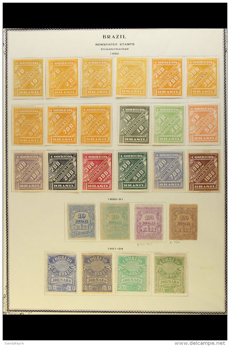 NEWSPAPER STAMPS 1889-1893 ATTRACTIVE MINT Collection On Printed Album Page - A COMPLETE RUN, Scott P1/25. (26... - Andere & Zonder Classificatie